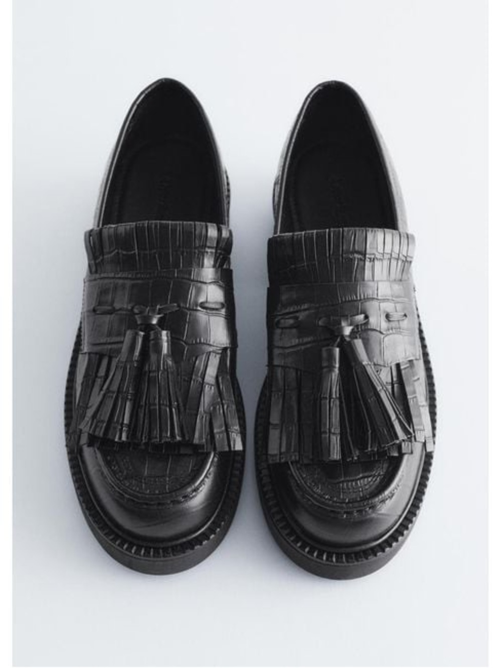 & Other Stories Black Chunky Croco
Leather Tassel Loafers size 38 - Picture 2 of 9